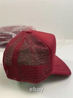 Vtg Youth Blank Trucker Hat Lot Of 48 Red Maroon Snapback Mesh Cap Kc Gros